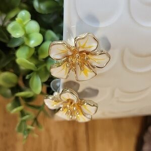 Classic MCM Enamel Flower Earrings